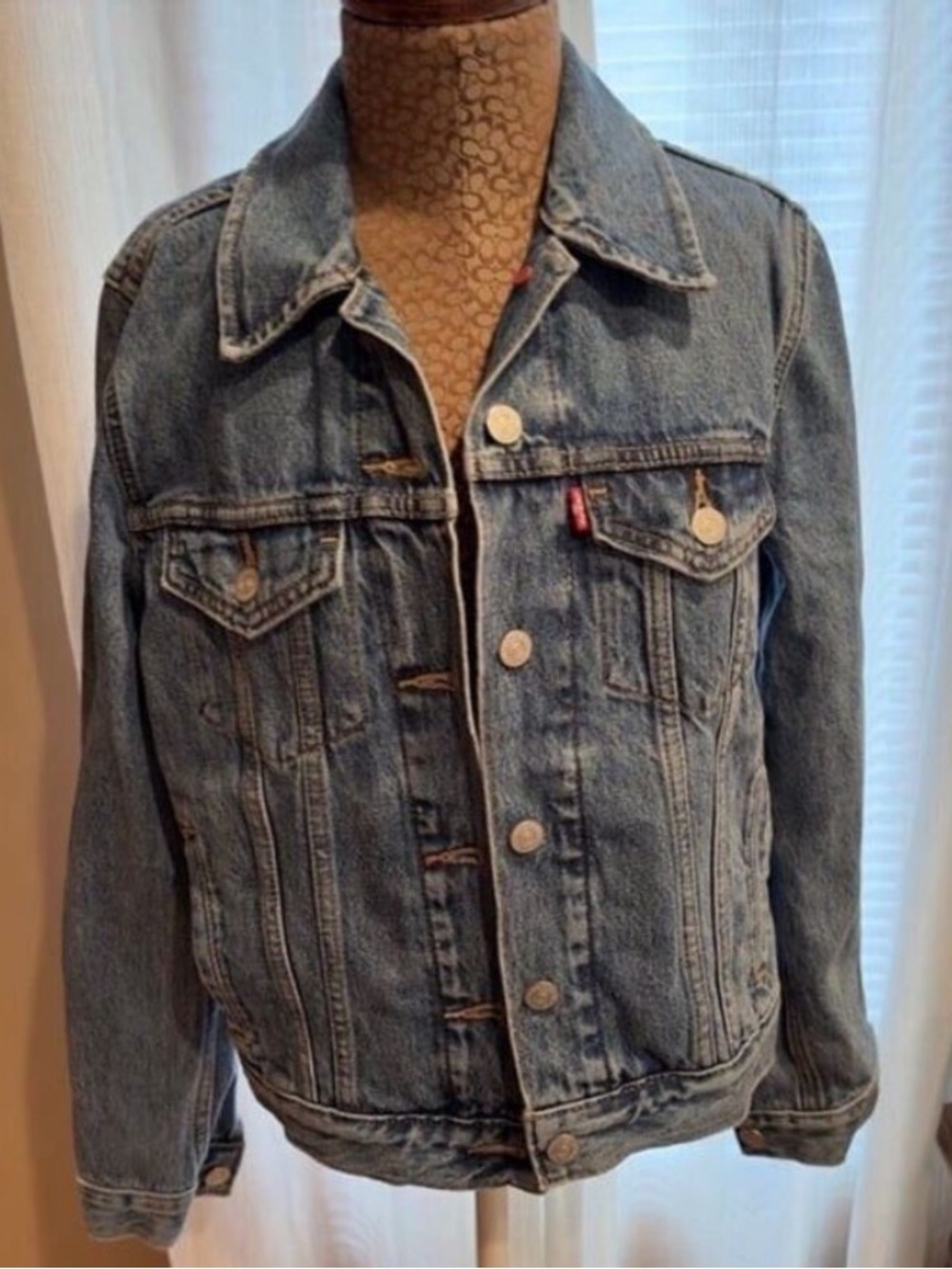 Levi's LEJ Red Label Denim Button Down Trucker Jean Jacket Blue Men's Small XS